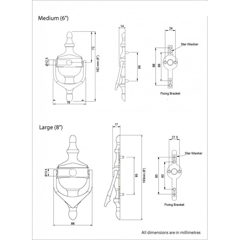 Face Fix Urn Knockers With Hole