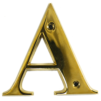 3Inch Quest Ultra  Screw Fix PVD Gold St Letter A