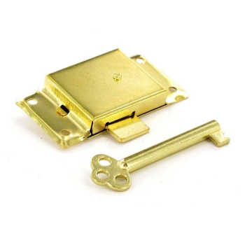 Cupboard Lock Electro Brass 63mm