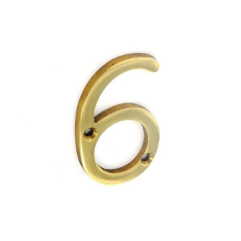 Numeral No6 Brass 50mm