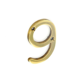 Numeral No9 Brass 50mm