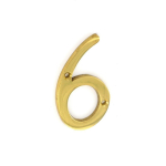 Numeral No6 Brass 75mm